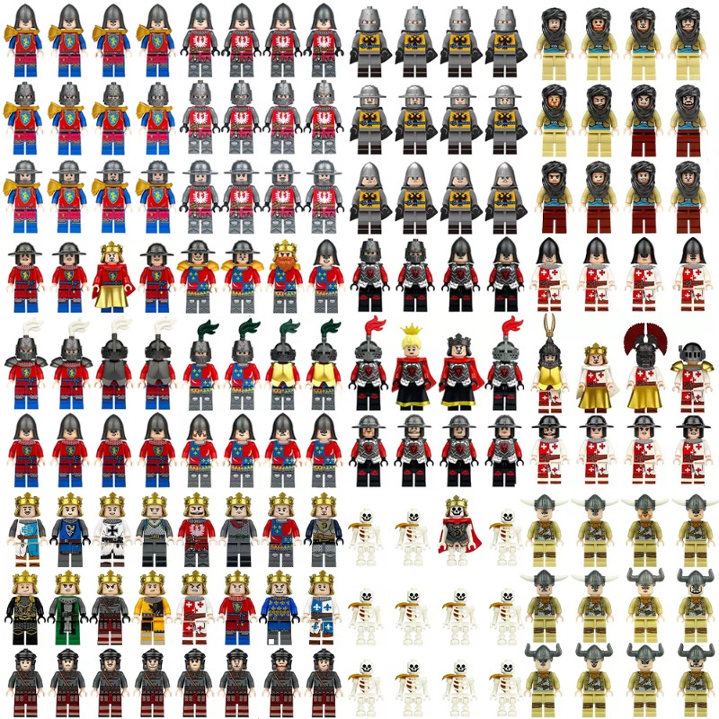 Building Block Mini - Древние римские средневековые рыцари, строительные блоки,